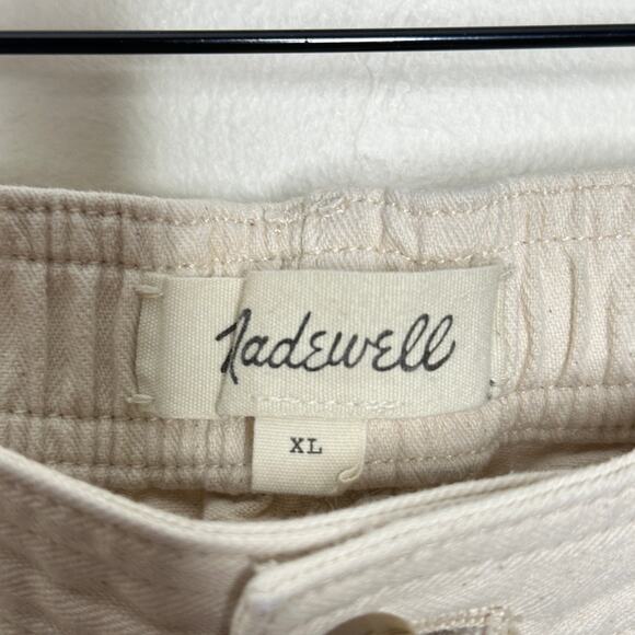 MADEWELL Camp Pants Trousers Ankle Natural Seeded Herringbone Cream Sz XL {EE45} - Picture 7 of 9